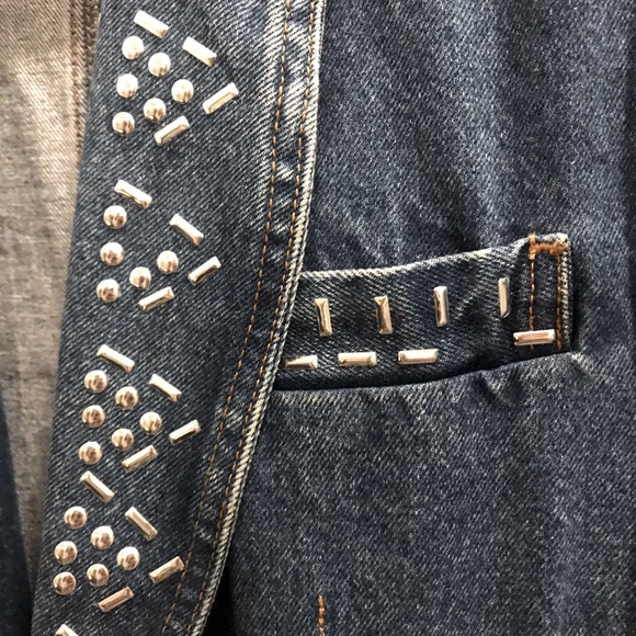 Vintage denim 1991 studded blazer size 8/10 - Picture 5 of 11